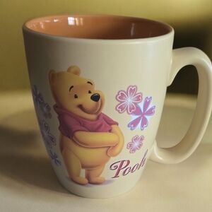 Disney Store Winnie the Pooh Large Yellow Floral Mug